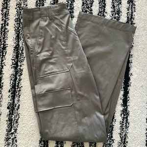 Zara | Green Satin Cargo Pants